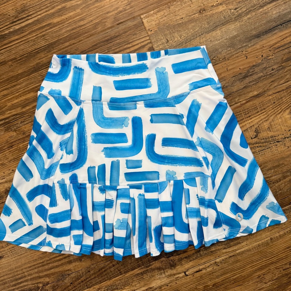 Dona Jo Skort Women Small Blue Pleated Tennis Golf Pickleball Running Cruise 💕